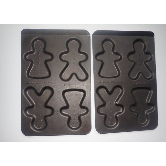 NESTLE TOLL HOUSE SET/2 GINGERBREAD COOKIE MOLDS Non Stick‎ Vintage - Picture 1 of 3